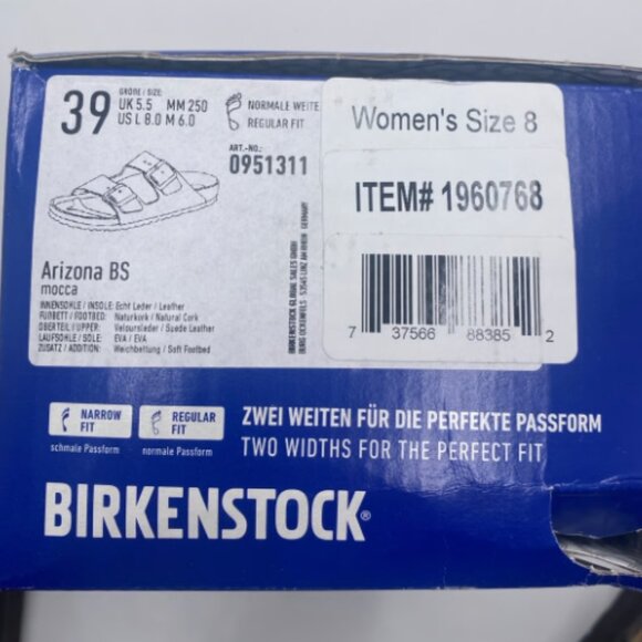 Birkenstock Arizona Bs Soft Footbed Mocca Suede 39 Reg L 8 M 6 - Picture 10 of 10